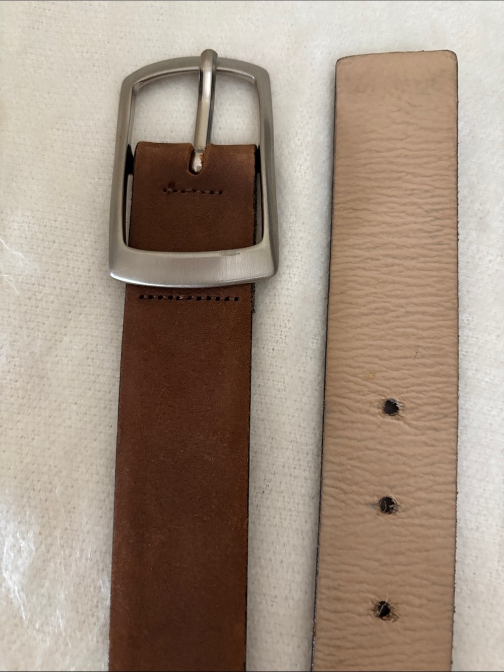 TRUSSARDI JEANS Tan Leather Buckle Belt Sz 80 Made in Italy